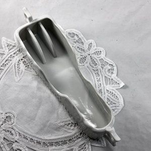 Vintage Maryland China From Japan White Porcelain Knife Flatware Holder 90s